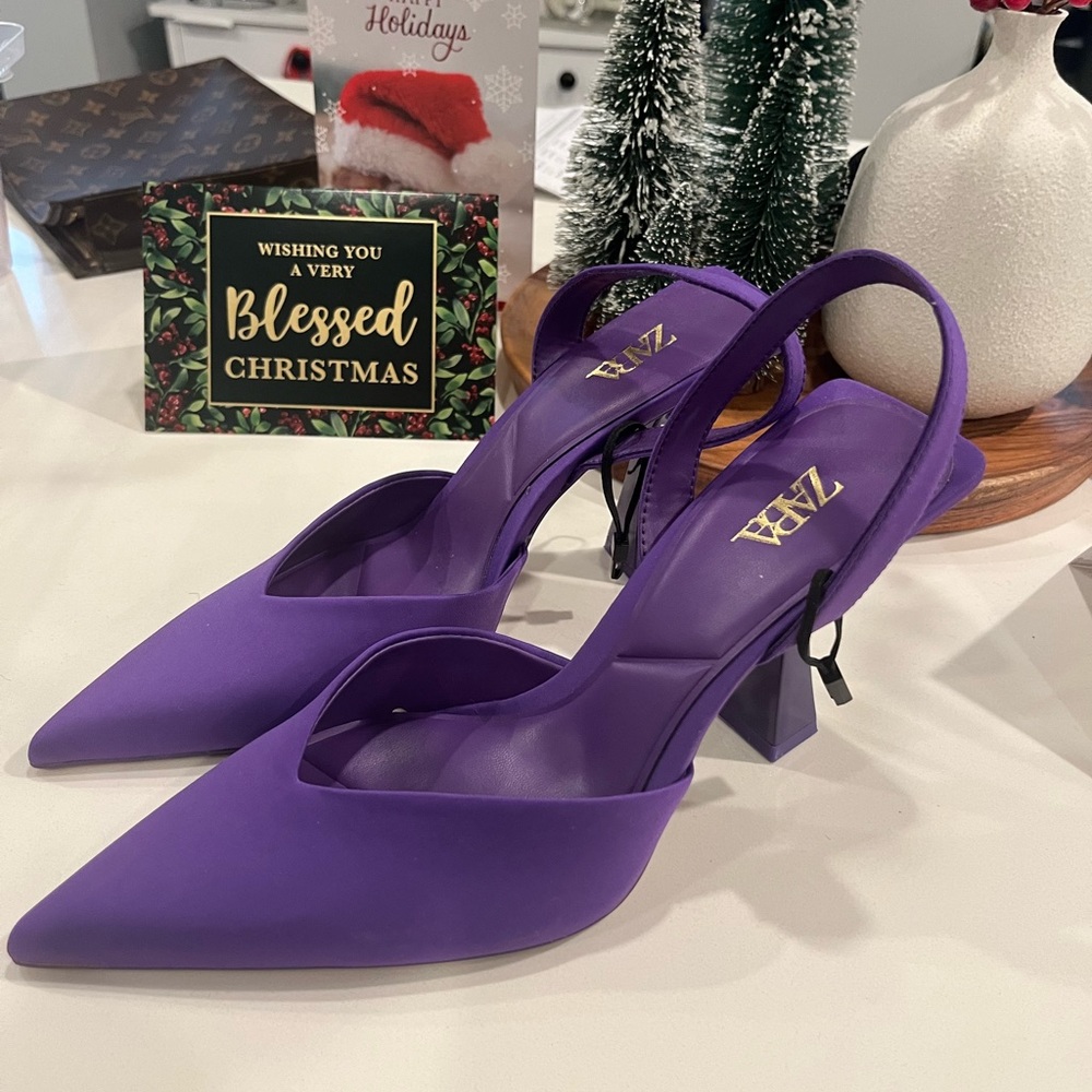 Zara Slingback Pointy Toe Heel